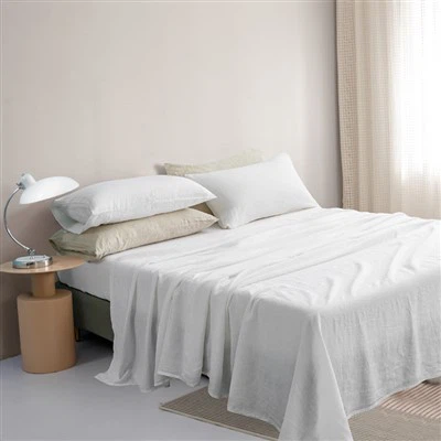 Juego de hoja de lino blanco